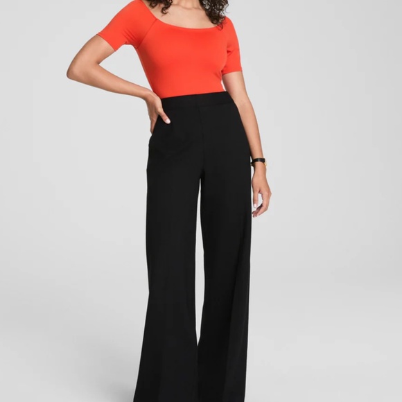 🖤 SPANX The Perfect Pant Wide Leg | Classic Black | Petite L - Picture 1 of 5